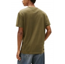 TOMMY JEANS REG LINEAR LOGO TEE EXT T-SHIRT ΜΠΛΟΥΖΑ ΑΝΔΡΙΚΗ KHAKI