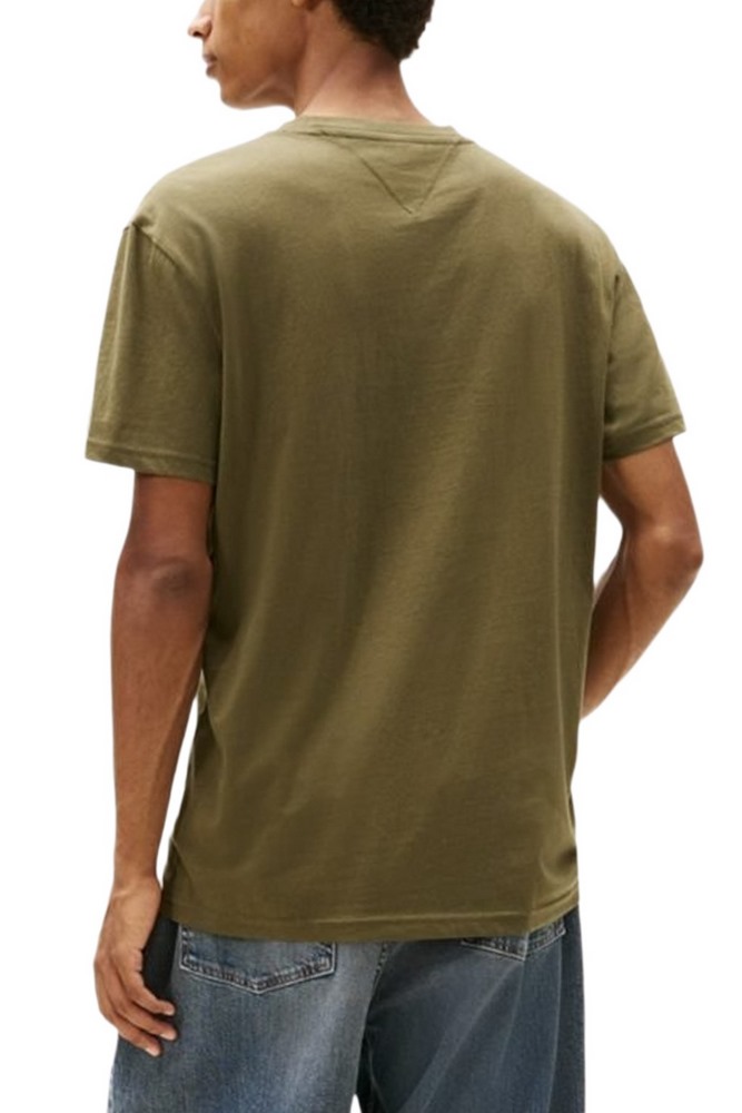 TOMMY JEANS REG LINEAR LOGO TEE EXT T-SHIRT ΜΠΛΟΥΖΑ ΑΝΔΡΙΚΗ KHAKI