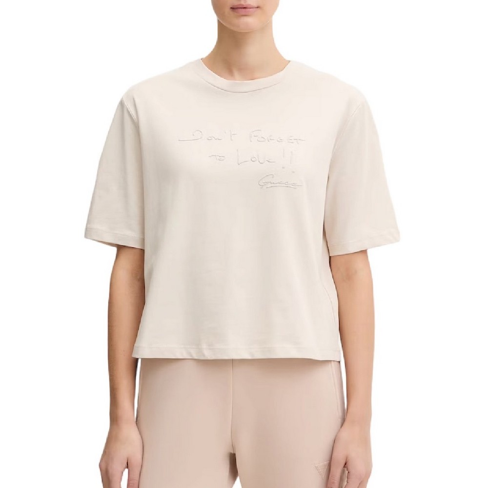 GUESS SOPHIE CN T-SHIRT ΜΠΛΟΥΖΑ ΓΥΝΑΙΚΕΙΑ OFF WHITE