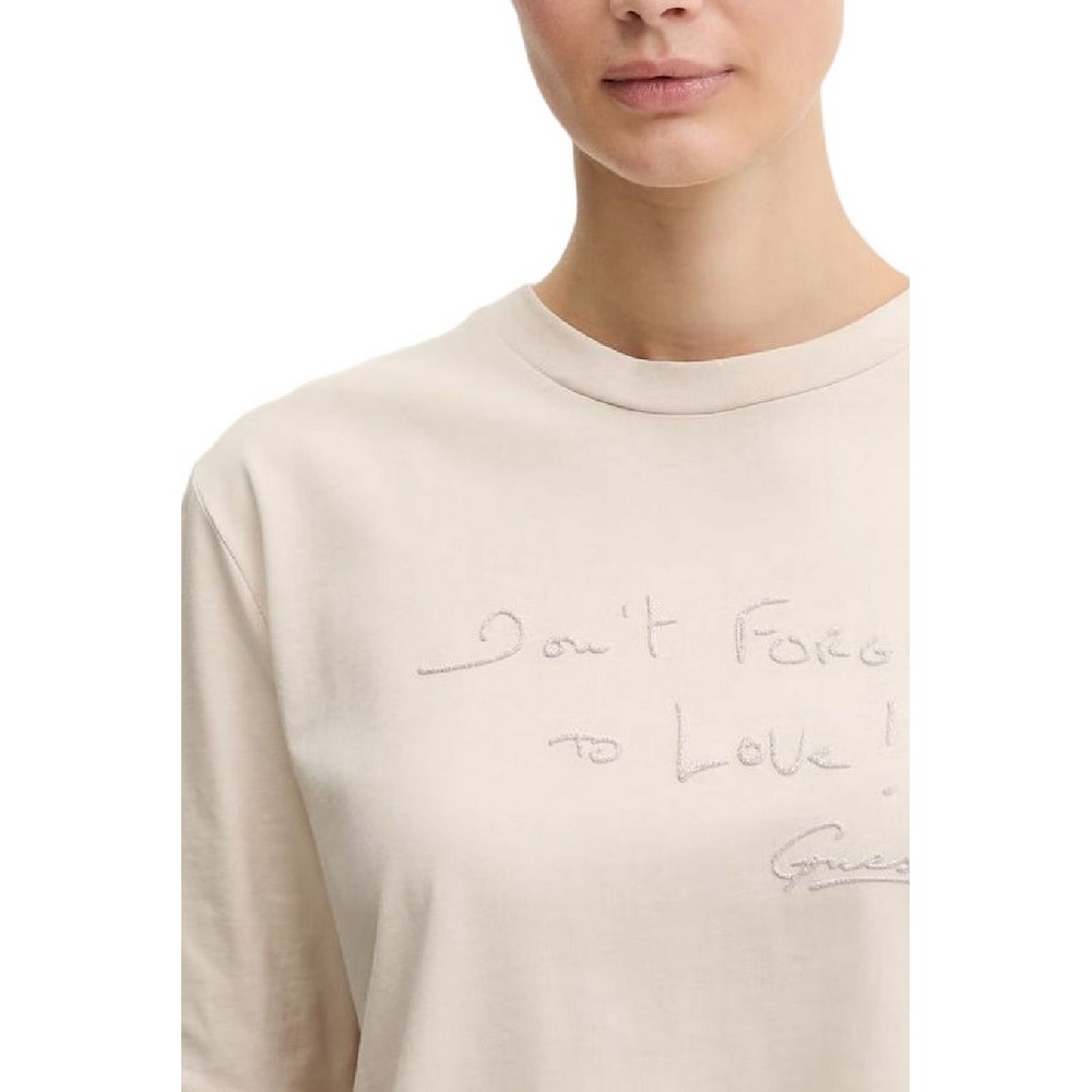 GUESS SOPHIE CN T-SHIRT ΜΠΛΟΥΖΑ ΓΥΝΑΙΚΕΙΑ OFF WHITE