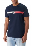 TOMMY JEANS REG SIGNATURE STRIPE T-SHIRT ΜΠΛΟΥΖΑ ΑΝΔΡΙΚΗ NAVY