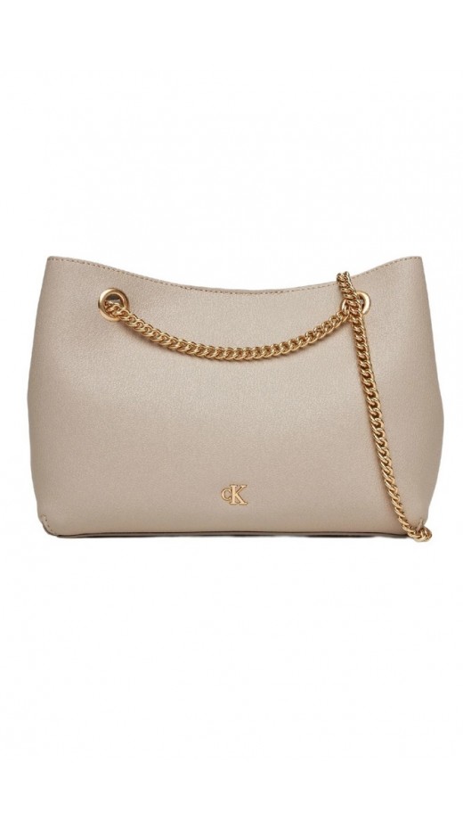 CALVIN KLEIN MNML MNGRM CHN SHLDR ΤΣΑΝΤΑ ΓΥΝΑΙΚΕΙΑ TAUPE