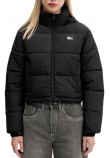 TOMMY JEANS FLAG BACK CROP ESS PUFFER ΜΠΟΥΦΑΝ ΓΥΝΑΙΚΕΙΟ BLACK