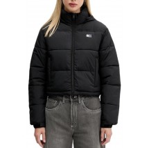 TOMMY JEANS FLAG BACK CROP ESS PUFFER ΜΠΟΥΦΑΝ ΓΥΝΑΙΚΕΙΟ BLACK