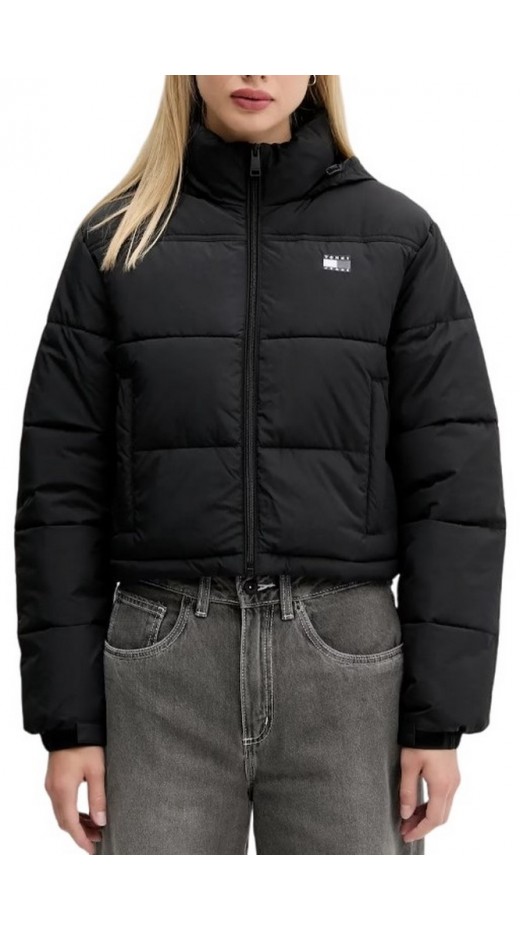 TOMMY JEANS FLAG BACK CROP ESS PUFFER ΜΠΟΥΦΑΝ ΓΥΝΑΙΚΕΙΟ BLACK