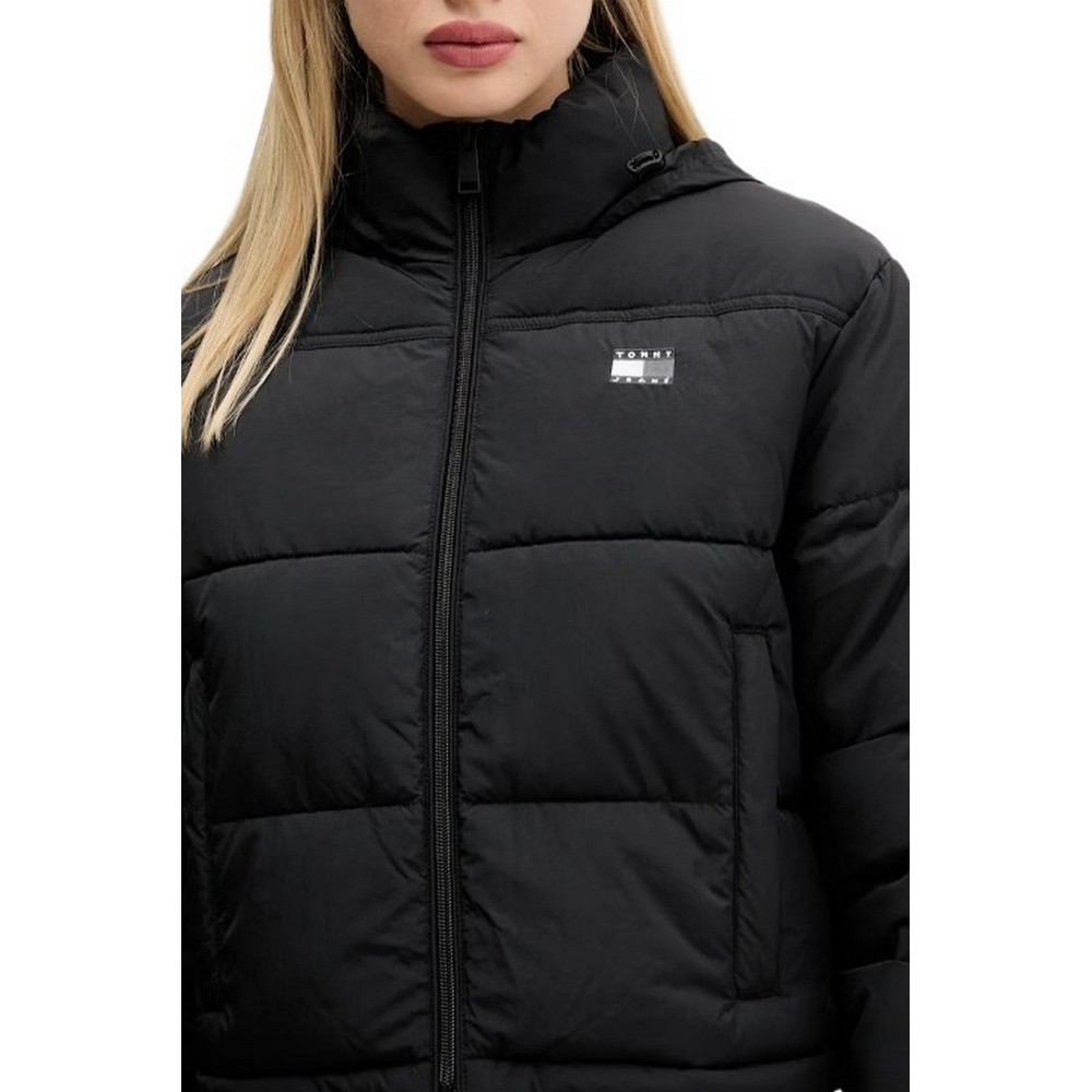 TOMMY JEANS FLAG BACK CROP ESS PUFFER ΜΠΟΥΦΑΝ ΓΥΝΑΙΚΕΙΟ BLACK