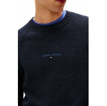 TOMMY JEANS SLIM LINEAR RAGLAN SWEATER ΜΠΛΟΥΖΑ ΠΛΕΚΤΗ ΑΝΔΡΙΚΗ DARK NAVY