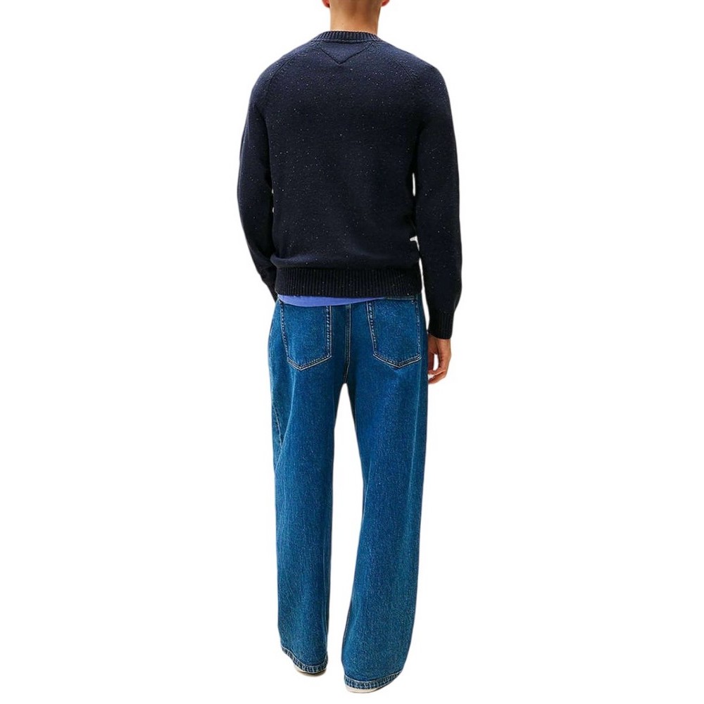 TOMMY JEANS SLIM LINEAR RAGLAN SWEATER ΜΠΛΟΥΖΑ ΠΛΕΚΤΗ ΑΝΔΡΙΚΗ DARK NAVY