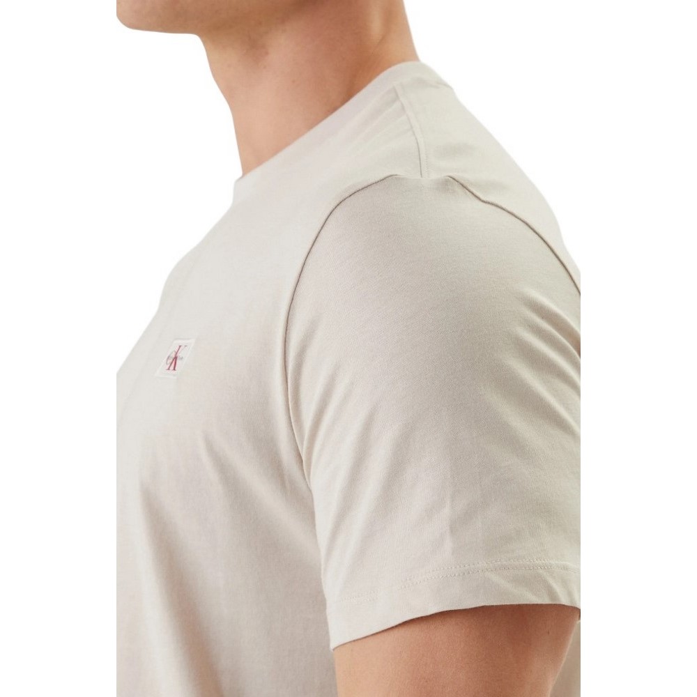 CALVIN KLEIN JEANS BADGE 30S JERSEY CLASSIC T-SHIRT ΜΠΛΟΥΖΑ ΑΝΔΡΙΚΗ BEIGE
