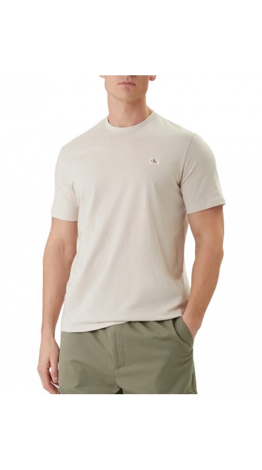 CALVIN KLEIN JEANS BADGE 30S JERSEY CLASSIC T-SHIRT ΜΠΛΟΥΖΑ ΑΝΔΡΙΚΗ BEIGE