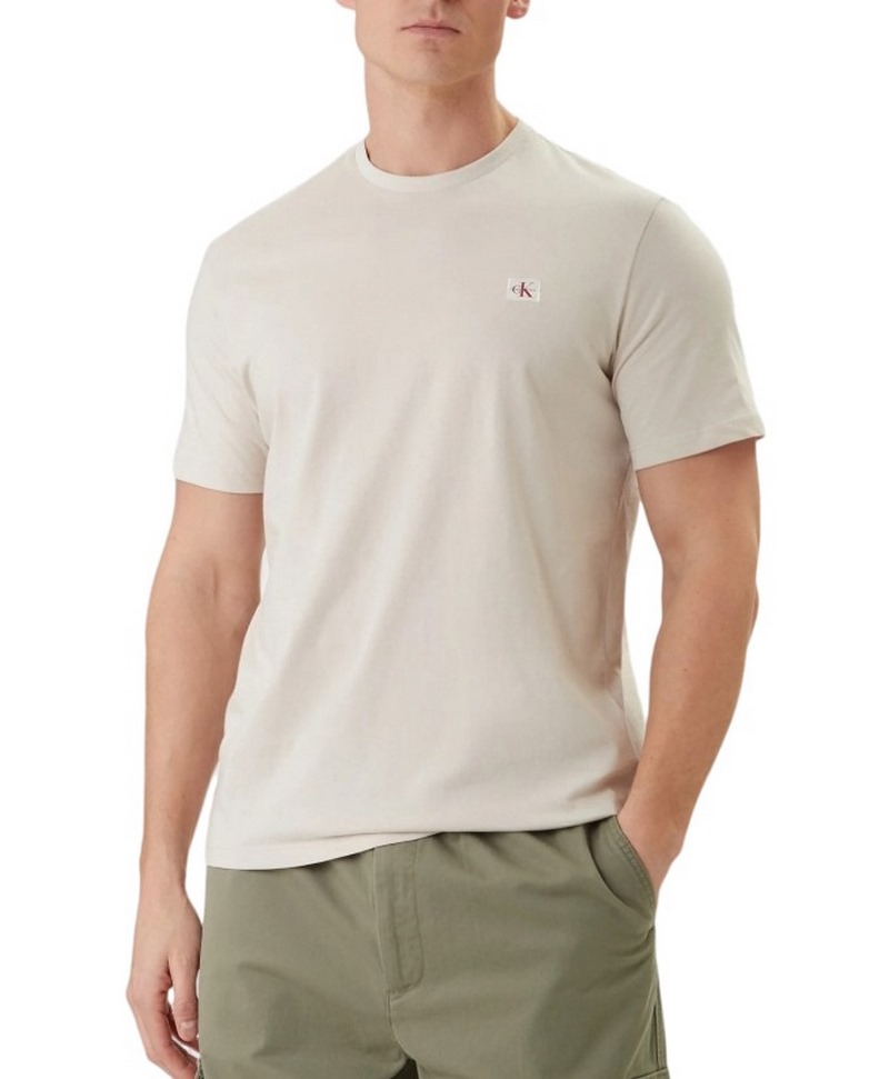 CALVIN KLEIN JEANS BADGE 30S JERSEY CLASSIC T-SHIRT ΜΠΛΟΥΖΑ ΑΝΔΡΙΚΗ BEIGE