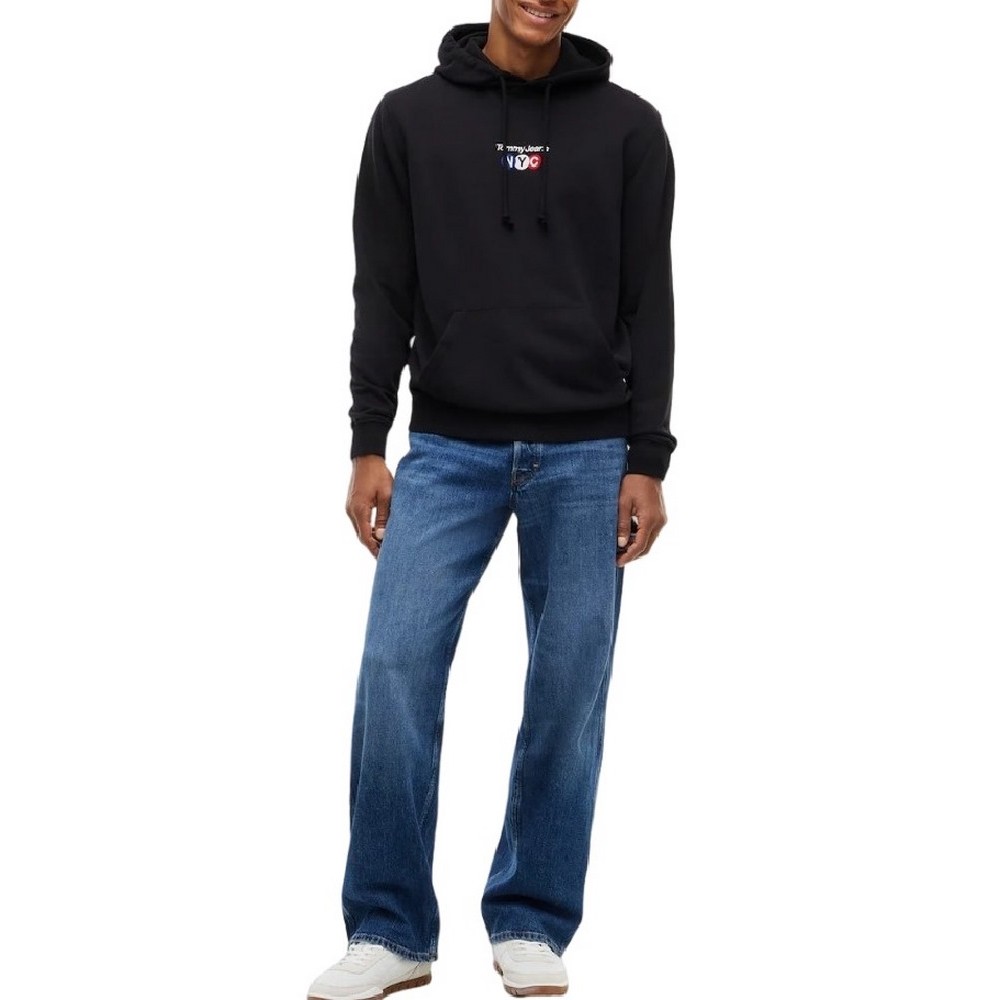 TOMMY JEANS REG NYC HOODIE EXT ΜΠΛΟΥΖΑ ΦΟΥΤΕΡ ΑΝΔΡΙΚΗ BLACK