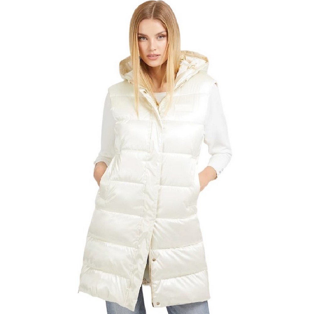 GUESS NOEMI PADDED LONG VE ΜΠΟΥΦΑΝ-ΓΙΛΕΚΟ ΓΥΝΑΙΚΕΙΟ WHITE