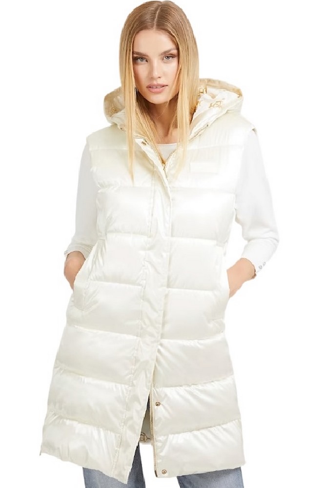 GUESS NOEMI PADDED LONG VE ΜΠΟΥΦΑΝ-ΓΙΛΕΚΟ ΓΥΝΑΙΚΕΙΟ WHITE