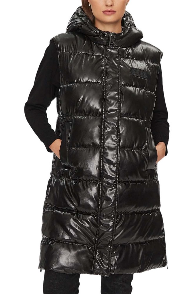 GUESS NOEMI PADDED LONG VE ΜΠΟΥΦΑΝ-ΓΙΛΕΚΟ ΓΥΝΑΙΚΕΙΟ BLACK