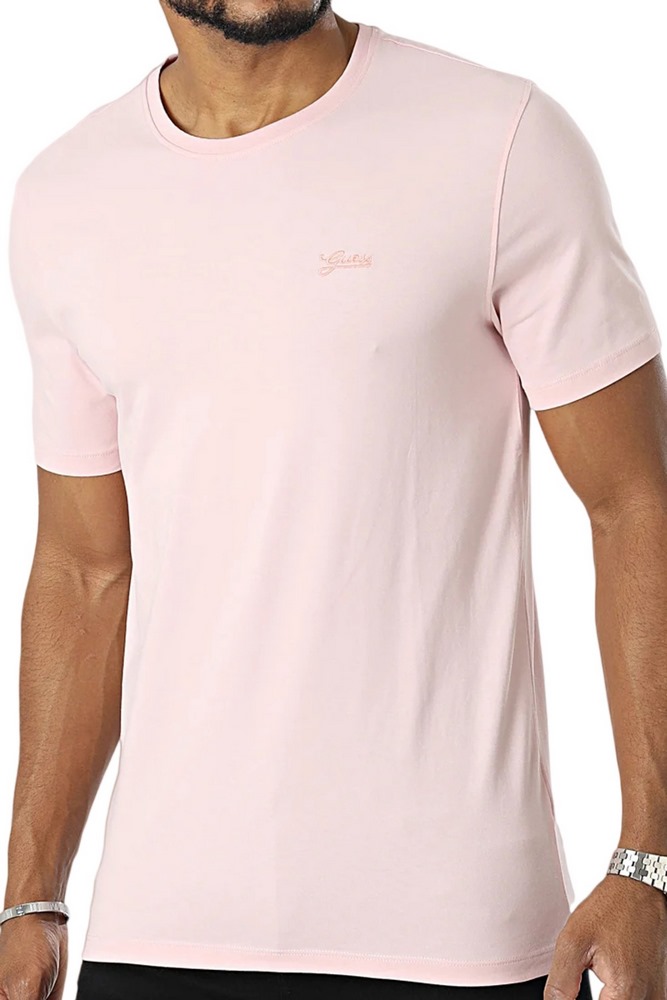 GUESS SS CN BASIC PIMA T-SHIRT ΑΝΔΡΙΚΟ PINK