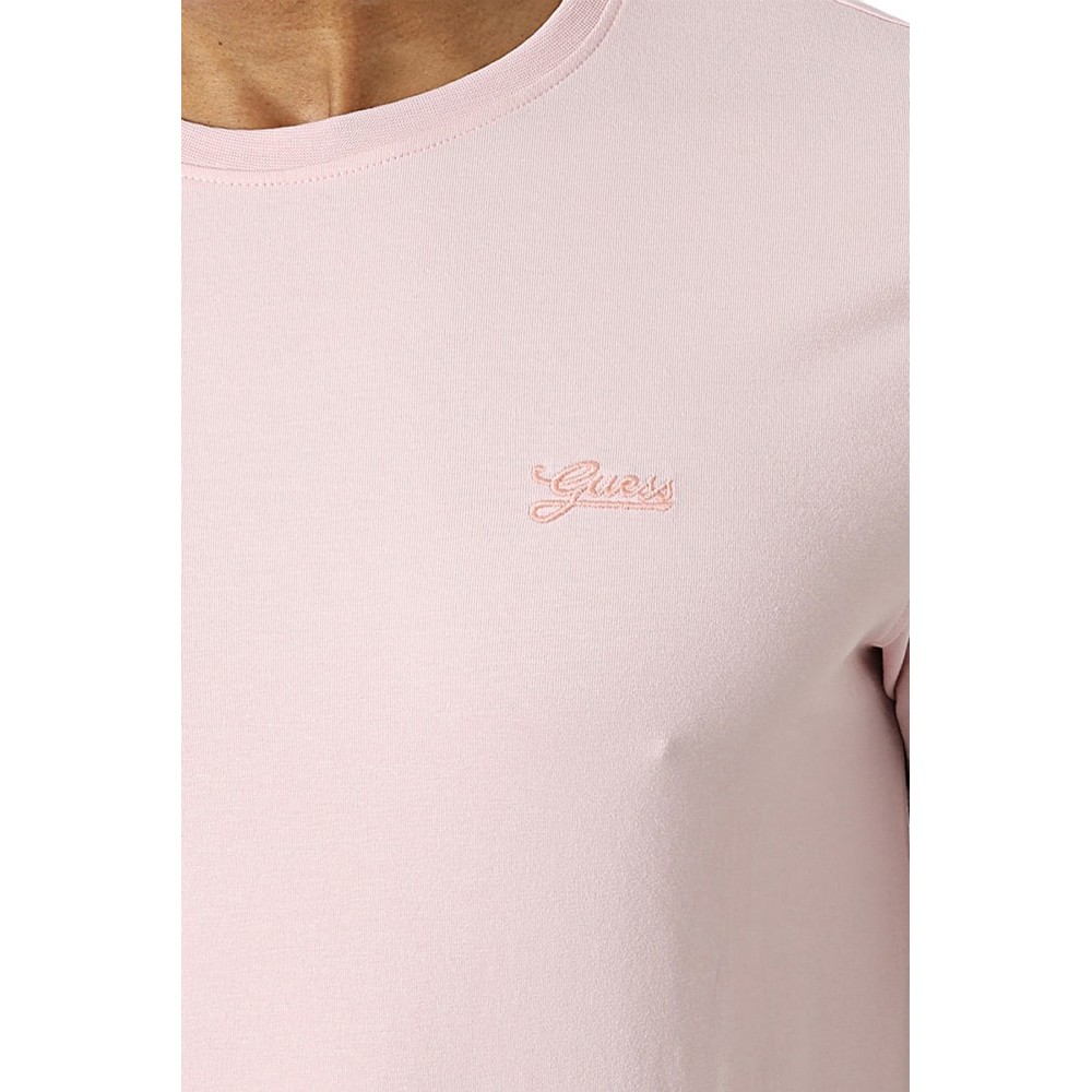 GUESS BASIC PIMA T-SHIRT ΜΠΛΟΥΖΑ ΑΝΔΡΙΚΗ PINK