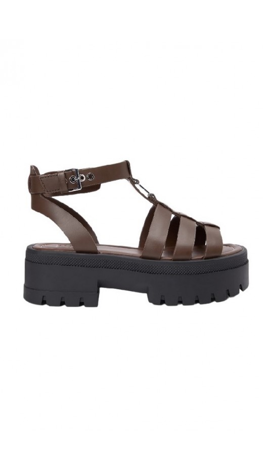 TOMMY JEANS FISHERMAN LEATHER MAX SANDAL ΠΕΔΙΛΟ ΓΥΝΑΙΚΕΙΟ BROWN