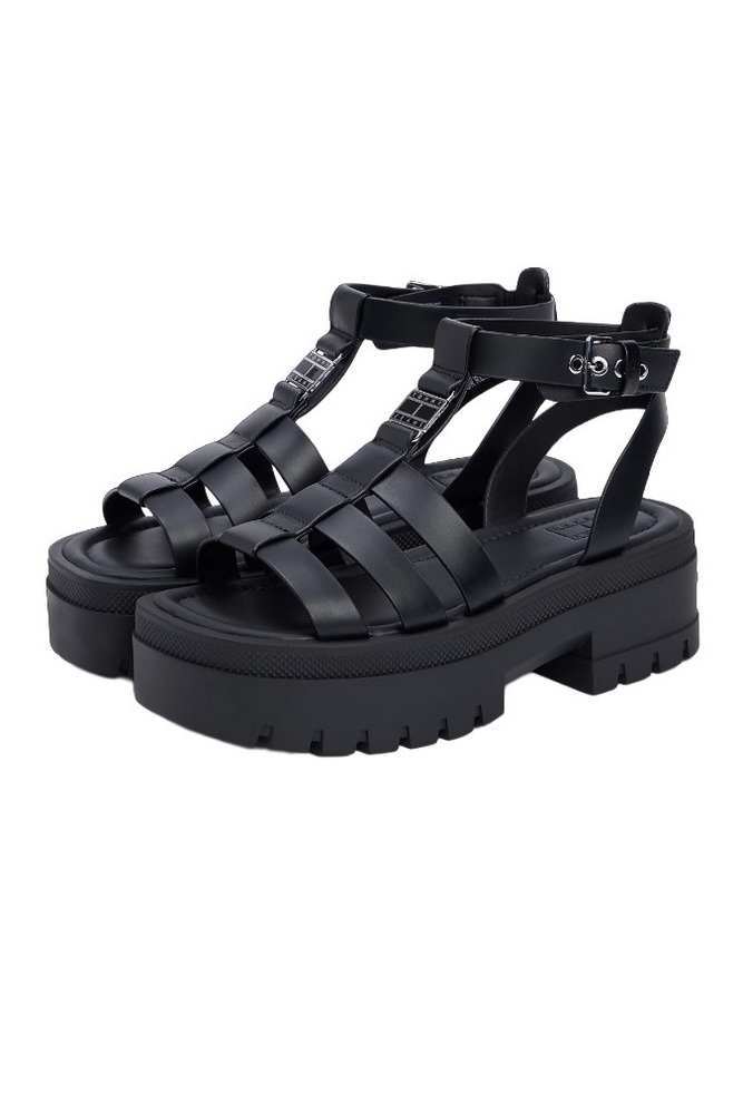 TOMMY JEANS FISHERMAN LEATHER MAX SANDAL ΠΕΔΙΛΟ ΓΥΝΑΙΚΕΙΟ BLACK