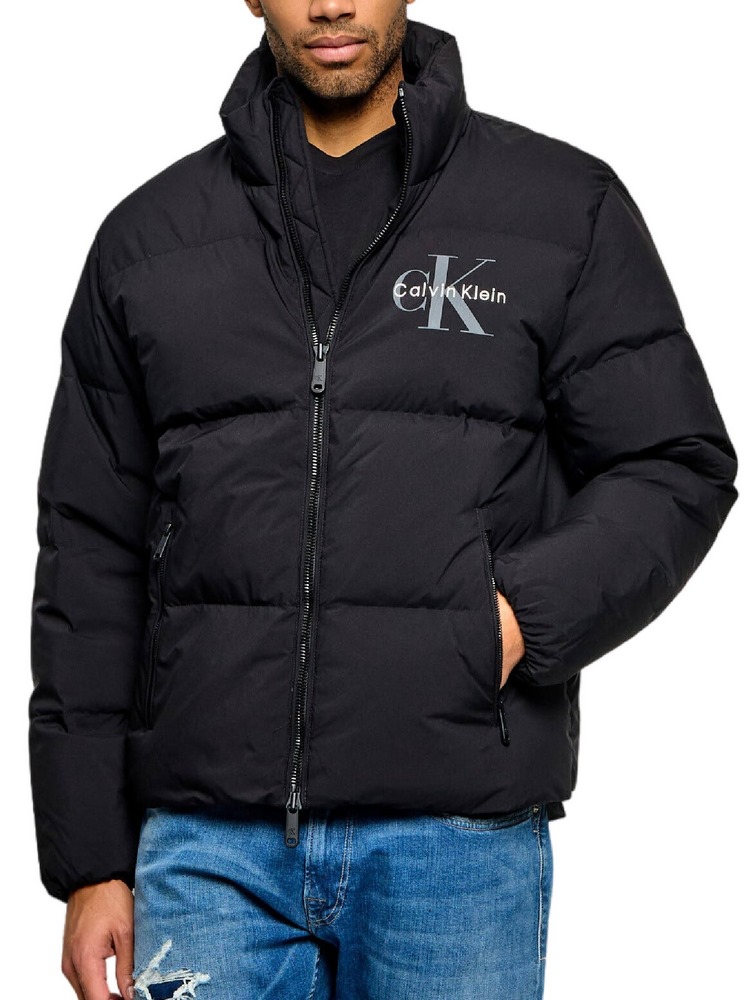 CALVIN KLEIN JEANS NYLON MONOLOGO DOWN PUFFER JK ΜΠΟΥΦΑΝ ΑΝΔΡΙΚΟ BLACK