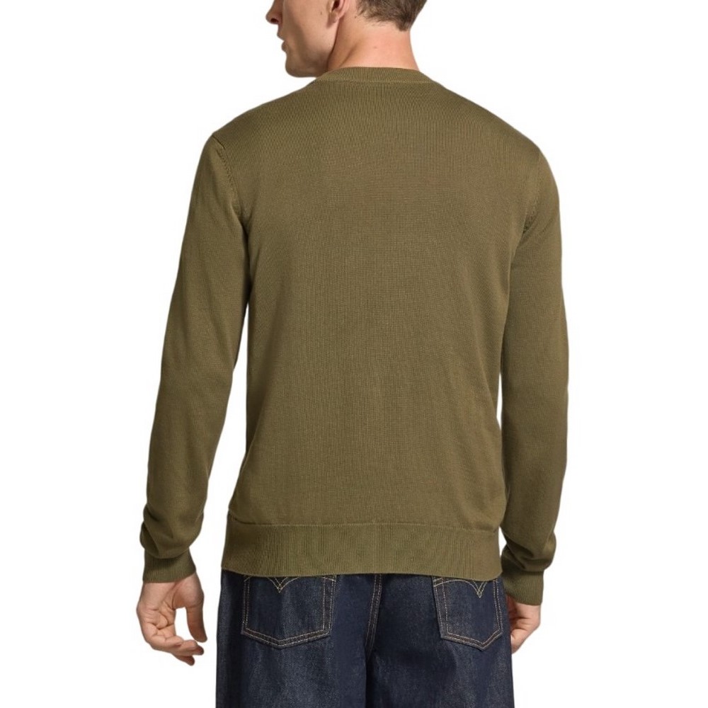 HUGO BOSS SAN CELIO SWEATER ΜΠΛΟΥΖΑ ΠΛΕΚΤΗ ΑΝΔΡΙΚΗ MILITARY GREEN