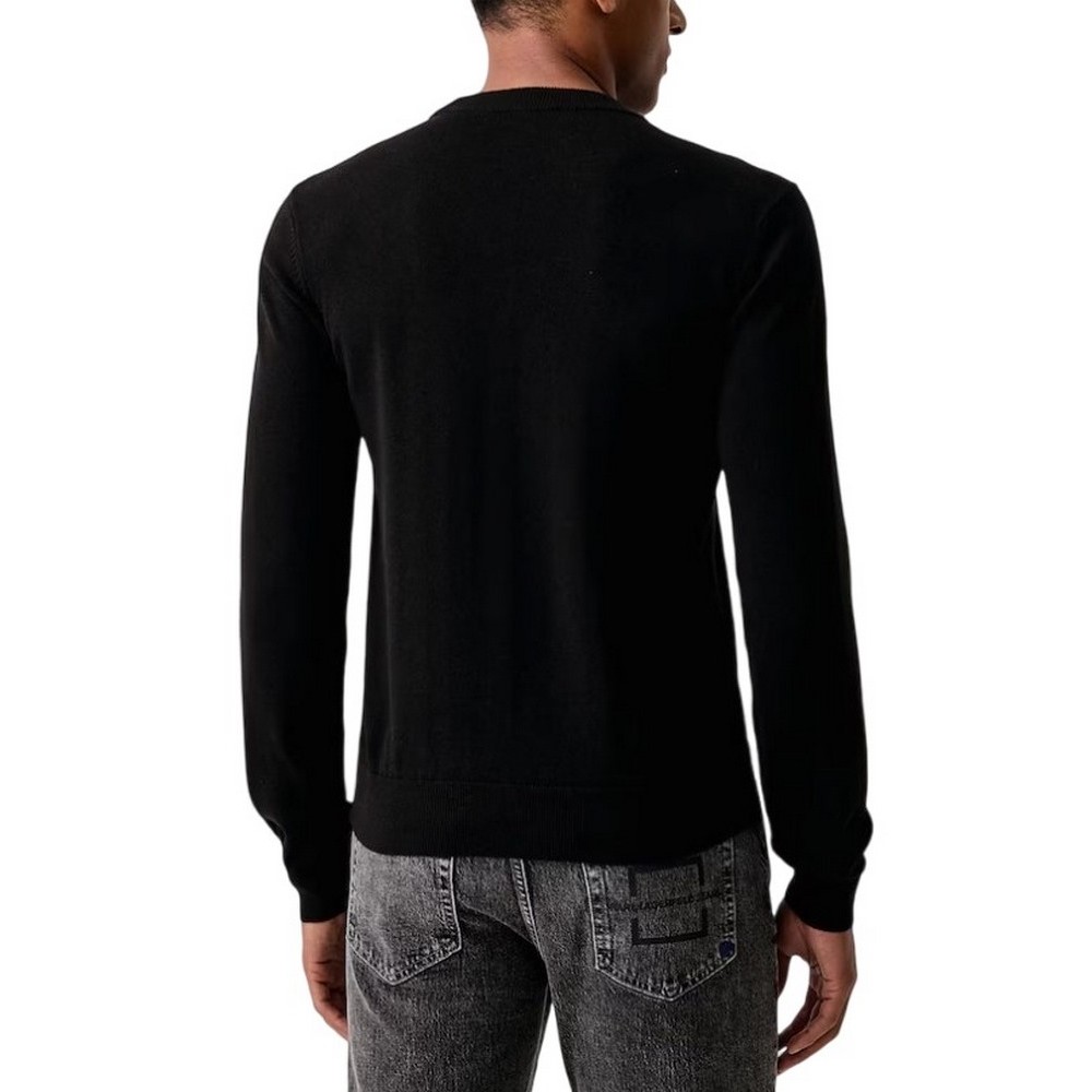HUGO BOSS SAN CELIO SWEATER ΜΠΛΟΥΖΑ ΠΛΕΚΤΗ ΑΝΔΡΙΚΗ BLACK