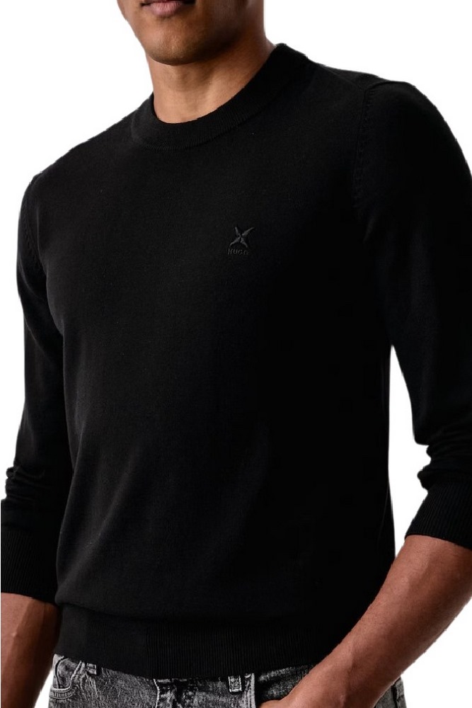 HUGO BOSS SAN CELIO SWEATER ΜΠΛΟΥΖΑ ΠΛΕΚΤΗ ΑΝΔΡΙΚΗ BLACK