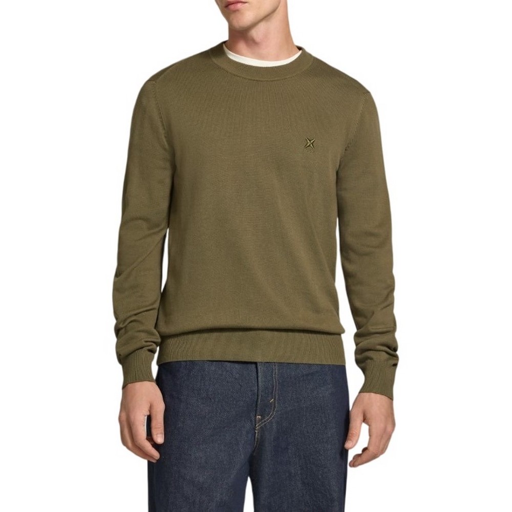 HUGO BOSS SAN CELIO SWEATER ΜΠΛΟΥΖΑ ΠΛΕΚΤΗ ΑΝΔΡΙΚΗ MILITARY GREEN