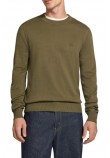 HUGO BOSS SAN CELIO SWEATER ΜΠΛΟΥΖΑ ΠΛΕΚΤΗ ΑΝΔΡΙΚΗ MILITARY GREEN
