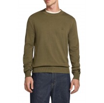 HUGO BOSS SAN CELIO SWEATER ΜΠΛΟΥΖΑ ΠΛΕΚΤΗ ΑΝΔΡΙΚΗ MILITARY GREEN