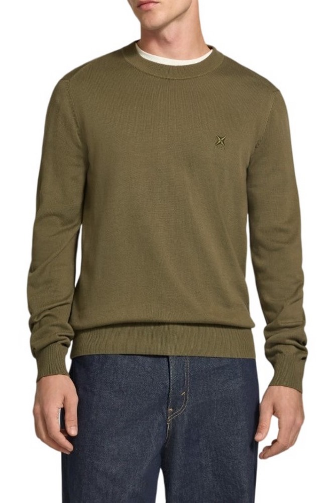 HUGO BOSS SAN CELIO SWEATER ΜΠΛΟΥΖΑ ΠΛΕΚΤΗ ΑΝΔΡΙΚΗ MILITARY GREEN