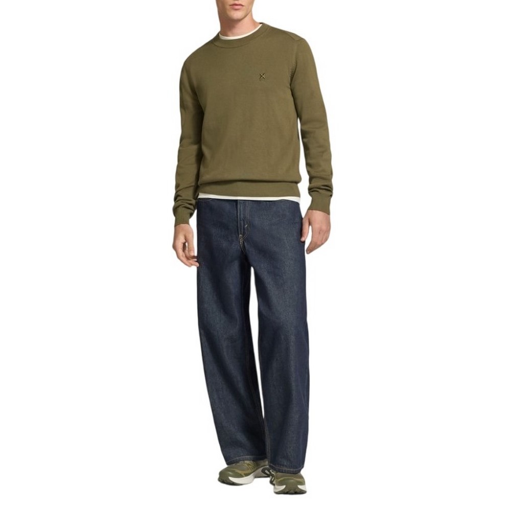 HUGO BOSS SAN CELIO SWEATER ΜΠΛΟΥΖΑ ΠΛΕΚΤΗ ΑΝΔΡΙΚΗ MILITARY GREEN