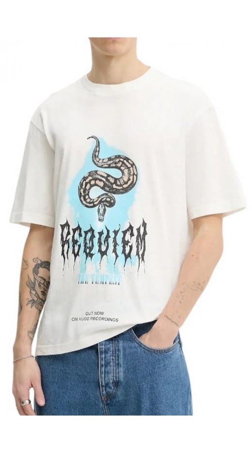 HUGO BOSS JERSEY NOCTORNIX T-SHIRT ΜΠΛΟΥΖΑ ΑΝΔΡΙΚΗ OFF WHITE