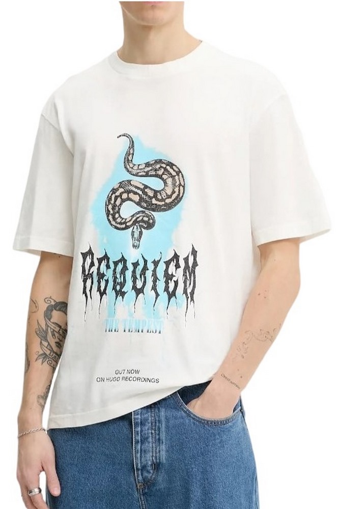 HUGO BOSS JERSEY NOCTORNIX T-SHIRT ΜΠΛΟΥΖΑ ΑΝΔΡΙΚΗ OFF WHITE