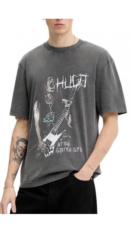 HUGO BOSS JERSEY NOCTORNIX T-SHIRT ΜΠΛΟΥΖΑ ΑΝΔΡΙΚΗ WASHED BLACK