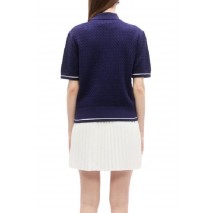 CALVIN KLEIN JEANS WOVEN LABEL CROPPED CABLE ΜΠΛΟΥΖΑ ΓΥΝΑΙΚΕΙΑ DARK BLUE