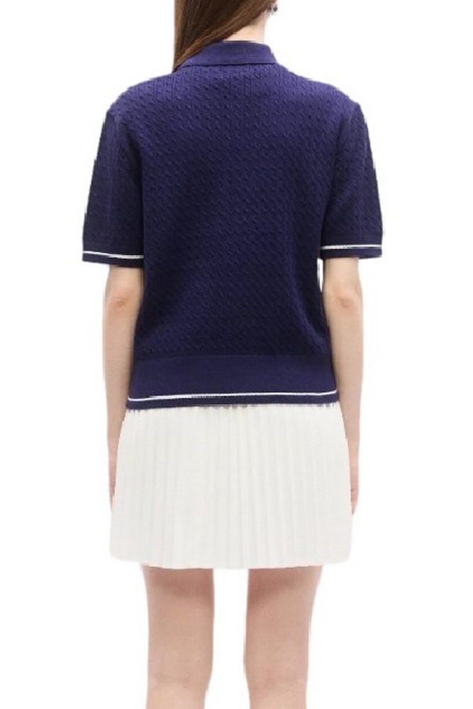 CALVIN KLEIN JEANS WOVEN LABEL CROPPED CABLE ΜΠΛΟΥΖΑ ΓΥΝΑΙΚΕΙΑ DARK BLUE