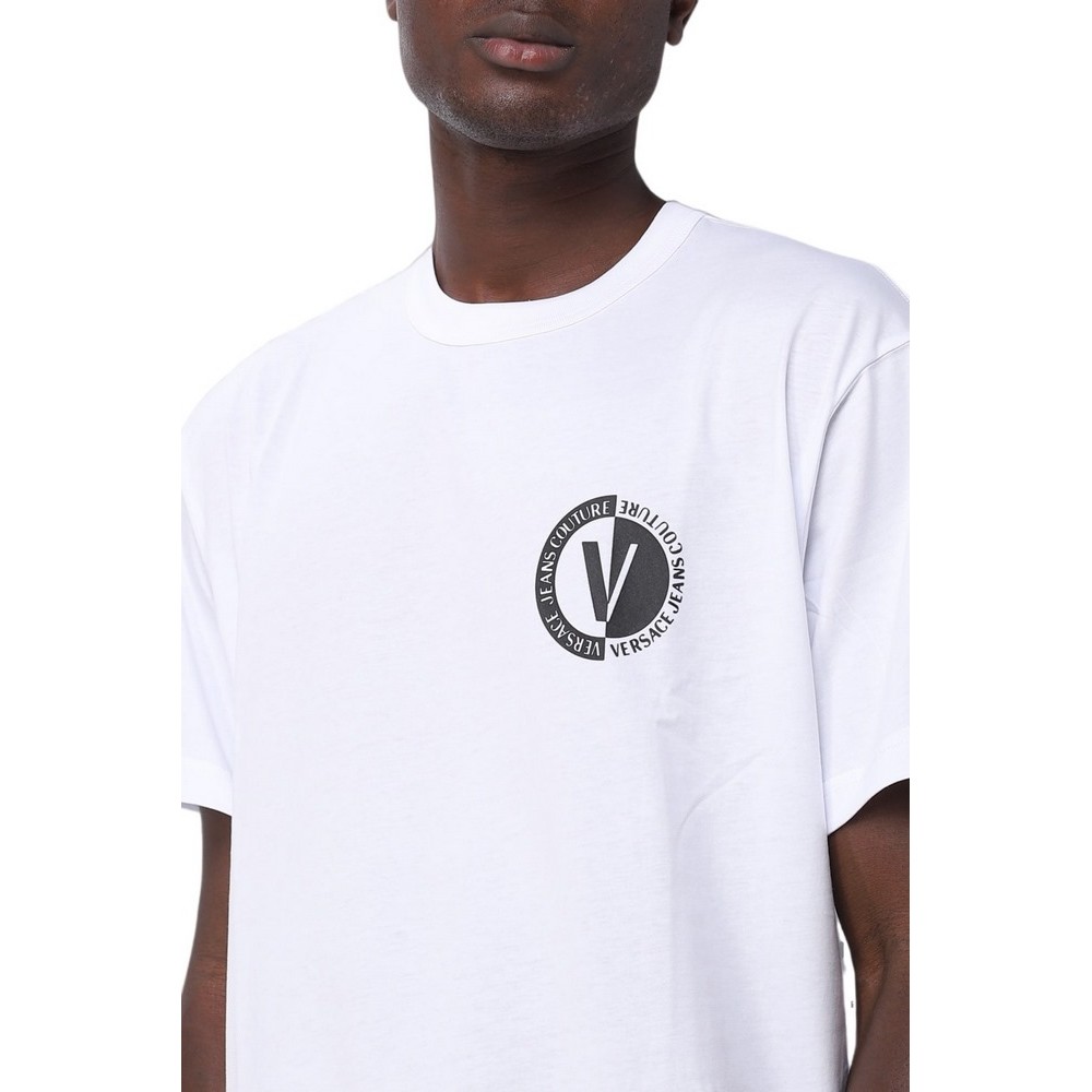 VETSACE JEANS COUTURER NEW V EMBLEM LOGO T-SHIRT ΑΝΔΡΙΚΟ WHITE