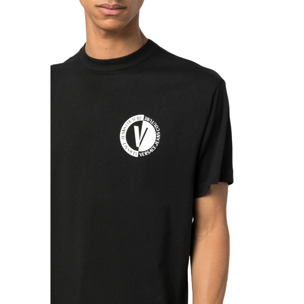 VETSACE JEANS COUTURER NEW V EMBLEM LOGO T-SHIRT ΑΝΔΡΙΚΟ BLACK