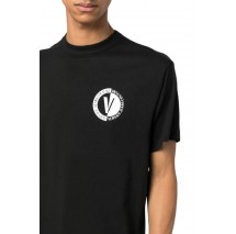 VETSACE JEANS COUTURER NEW V EMBLEM LOGO T-SHIRT ΑΝΔΡΙΚΟ BLACK