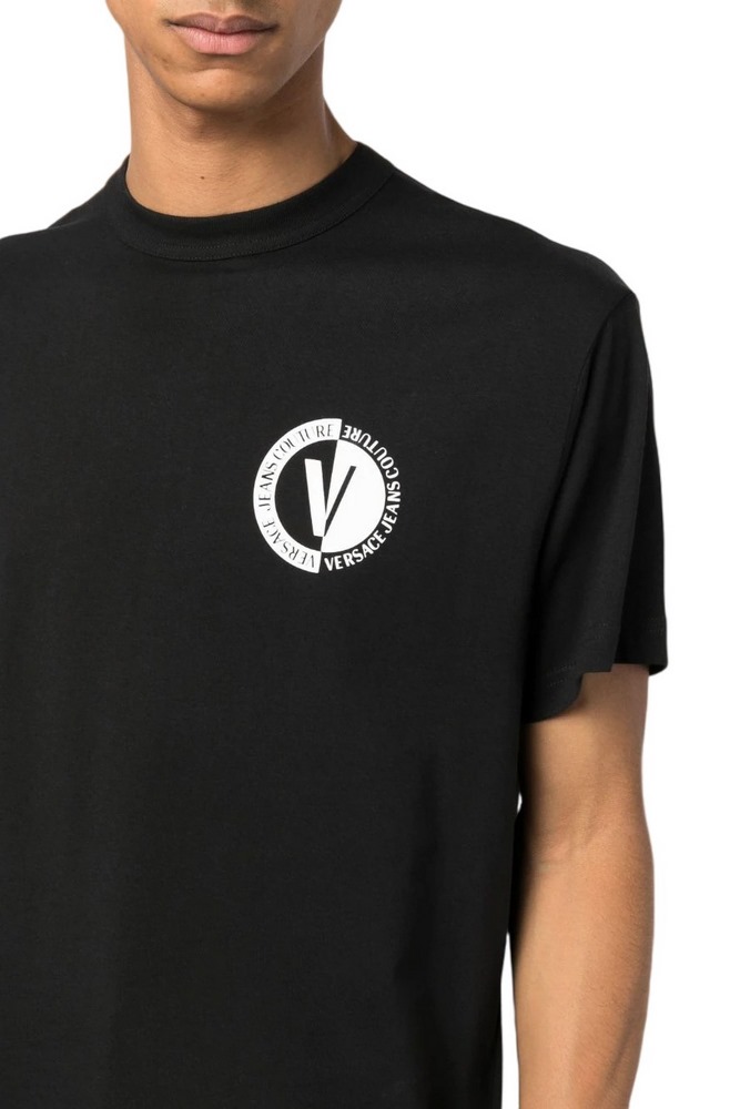 VETSACE JEANS COUTURER NEW V EMBLEM LOGO T-SHIRT ΑΝΔΡΙΚΟ BLACK