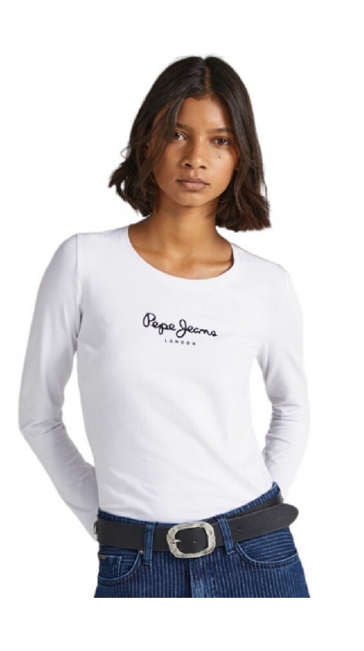 ΜΠΛΟΥΖΑ NOS NEW VIRGINIA LS N ΓΥΝΑΙΚΕΙΑ PEPE JEANS LONDON WHITE