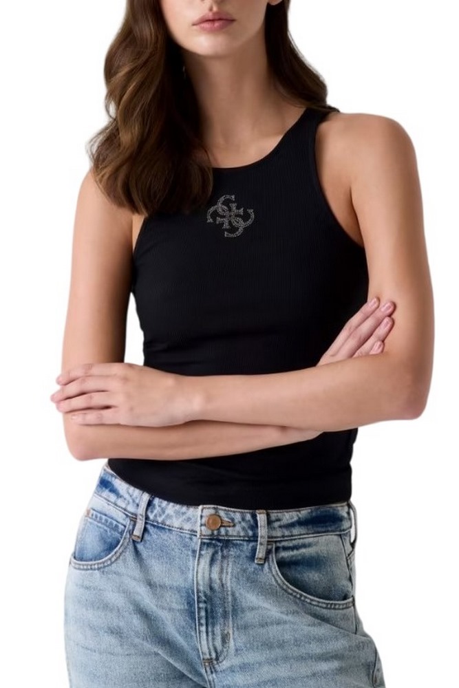 GUESS ROUND NK GUENDALINA ΤΟΠ ΜΠΛΟΥΖΑ ΓΥΝΑΙΚΕΙΑ BLACK