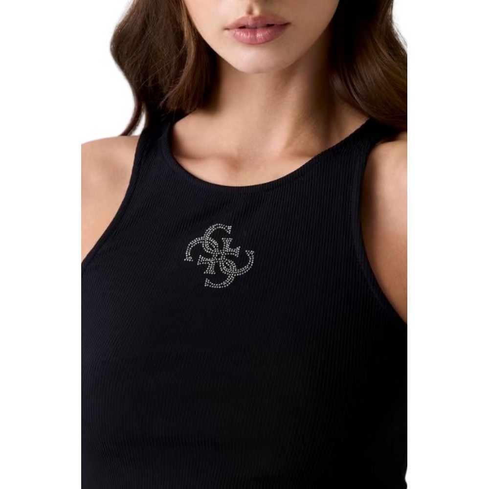 GUESS ROUND NK GUENDALINA ΤΟΠ ΜΠΛΟΥΖΑ ΓΥΝΑΙΚΕΙΑ BLACK