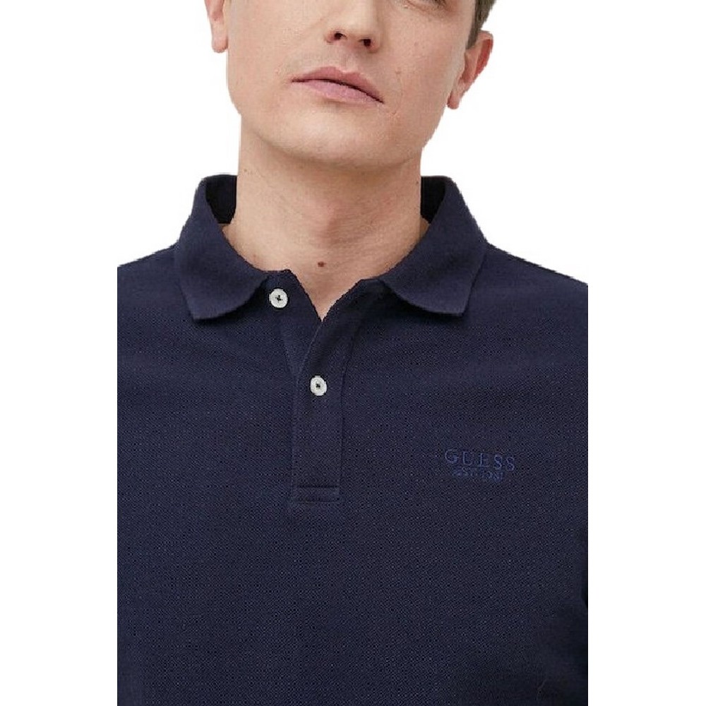 GUESS POLO T-SHIRT ΜΠΛΟΥΖΑ ΑΝΔΡΙΚΗ NAVY