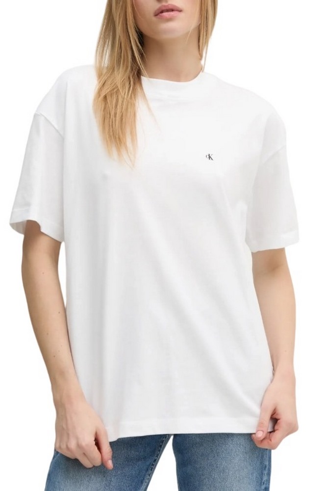CALVIN KLEIN JEANS SCRIPT INSTITUTIONAL BF TEE T-SHIRT ΜΠΛΟΥΖΑ ΓΥΝΑΙΚΕΙΑ BRIGHT WHITE