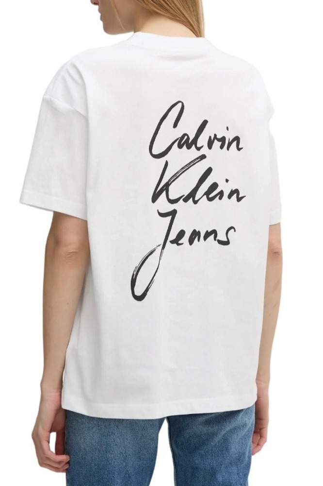 CALVIN KLEIN JEANS SCRIPT INSTITUTIONAL BF TEE T-SHIRT ΜΠΛΟΥΖΑ ΓΥΝΑΙΚΕΙΑ BRIGHT WHITE
