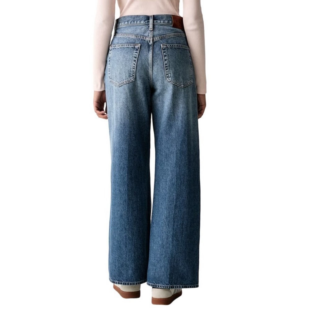CALVIN KLEIN JEANS THE WIDE LEG AGED SAPPHIRE ΠΑΝΤΕΛΟΝΙ ΤΖΙΝ ΓΥΝΑΙΚΕΙΟ BLUΕ DENIM