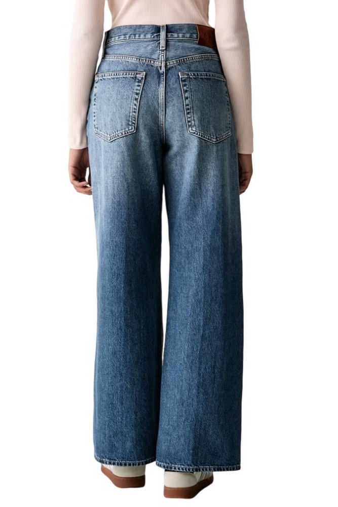 CALVIN KLEIN JEANS THE WIDE LEG AGED SAPPHIRE ΠΑΝΤΕΛΟΝΙ ΤΖΙΝ ΓΥΝΑΙΚΕΙΟ BLUΕ DENIM