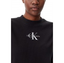 CALVIN KLEIN JEANS MONOLOGO LONG RIB TEE DRESS ΦΟΡΕΜΑ ΓΥΝΑΙΚΕΙΟ BLACK